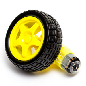 DC-motor med växellåda och hjul